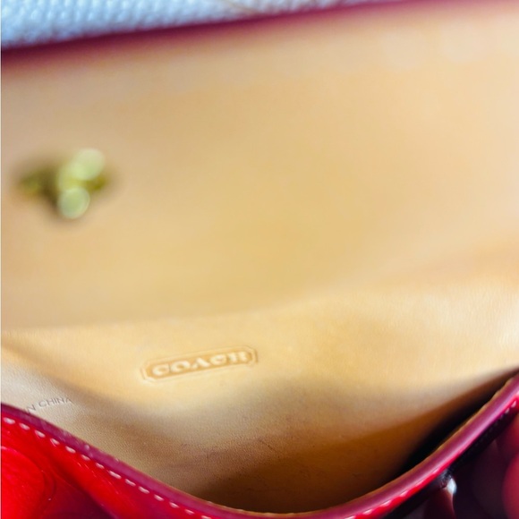 Coach Red Signature Leather Business Card Holder - Picture 8 of 8